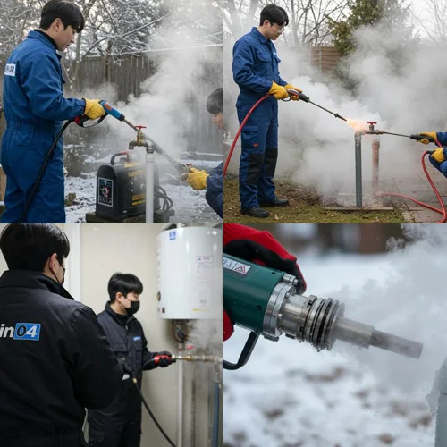 고산동 수도관 동파 하수구 빠르게 녹여서 복구 완료