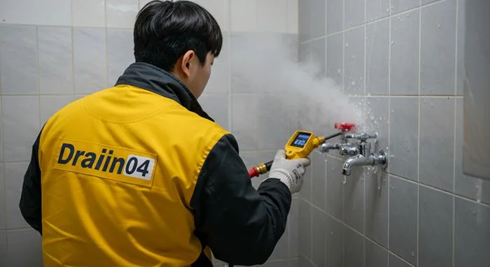 자일동 수도관 동파 하수구 꽁꽁 언 하수구 시원하게