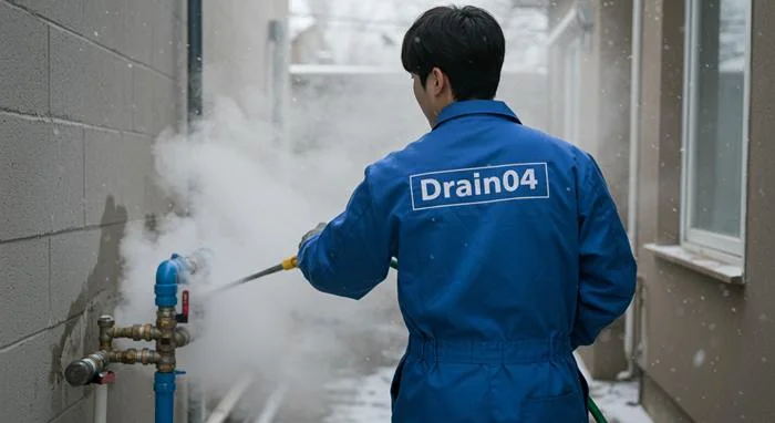 자일동 수도관 동파 하수구 꽁꽁 언 하수구 시원하게