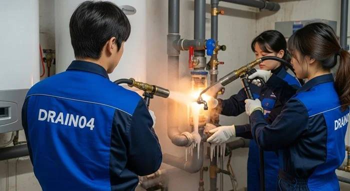 의정부 하수구 해빙 얼었을때 꽁꽁 언 하수구 시원하게