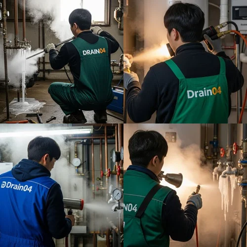 의정부 언수도 녹임 하수구 수도관 해빙과 하수구 통수