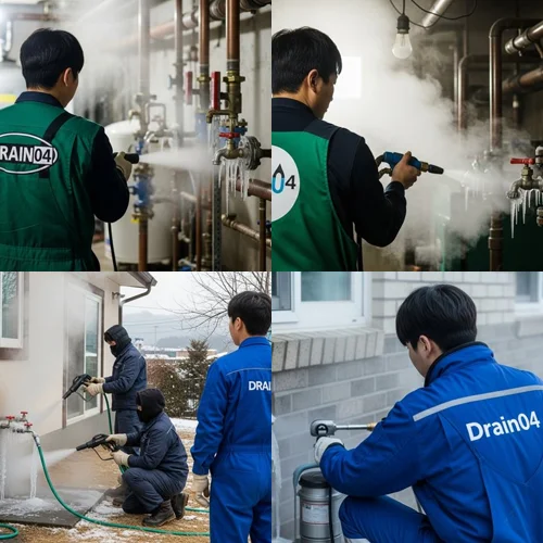 의정부 산곡동 해빙 하수도 배관 업체 동파 피해 완벽하게 복구