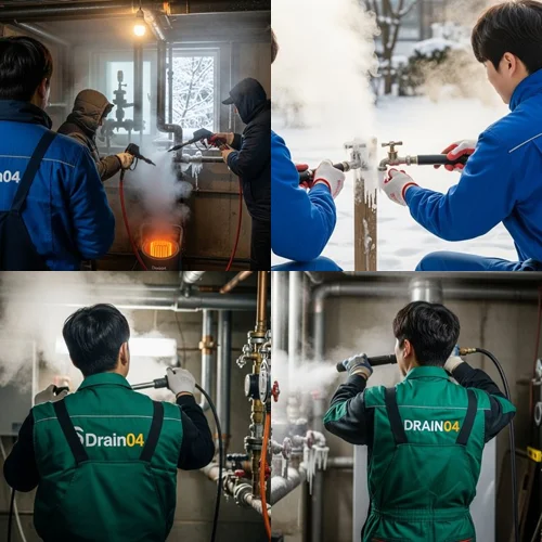 의정부 산곡동 해빙 하수도 배관 업체 동파 피해 완벽하게 복구