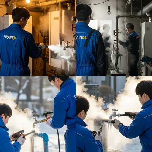 의정부 하수구 해빙 얼었을때 녹여서 하수구 뻥 뚫어