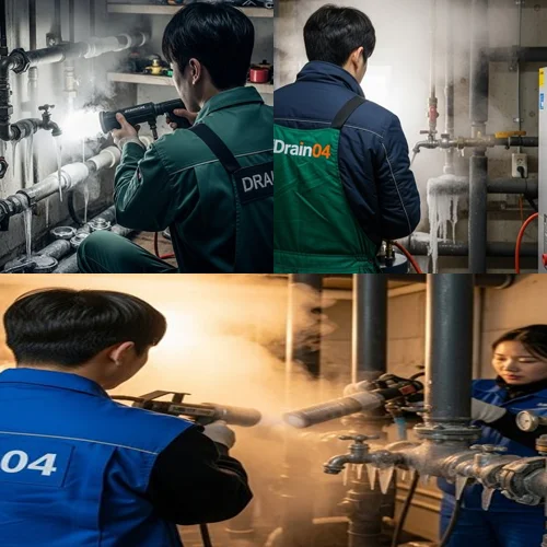 의정부 하수구 해빙 얼었을때 녹여서 하수구 뻥 뚫어