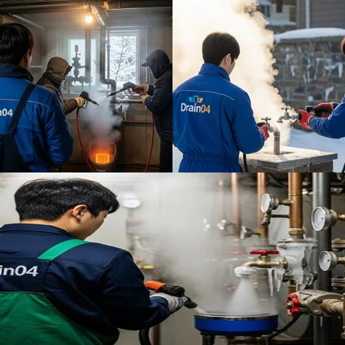 의정부 하수구 해빙 얼었을때 녹여서 하수구 뻥 뚫어