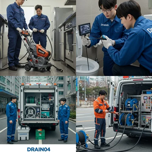 민락동 싱크대 막힘 배수구 롯데아울렛 근처 상가 기름때