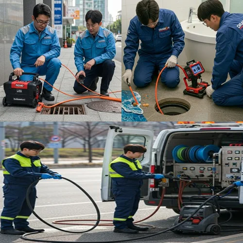 경전철 근처 빌라 역류, 용현동 하수구 뚫음 하수도