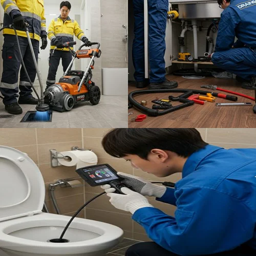 경기도청 북부청사 근처, 금오동 하수구 막힘 업체가 원인 찾았습니다