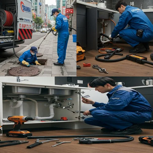 민락동 변기 막힘 수리, 롯데아울렛 근처 상가